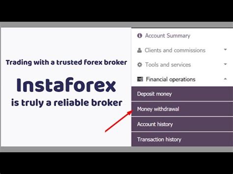 InstaForex :: Withdrawing from an account.